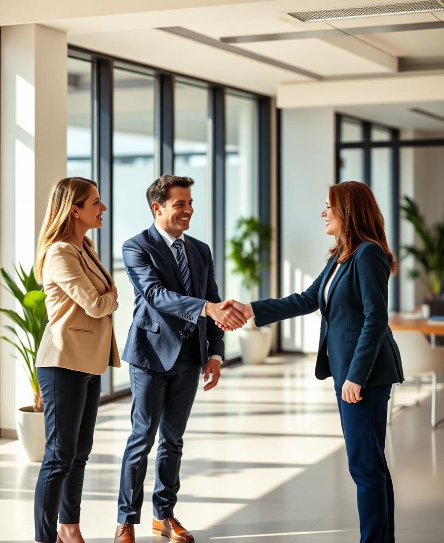 Two professionals shaking hands